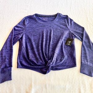 Marc New York Performance Purple Twist Front Athleisure Top XL NWT